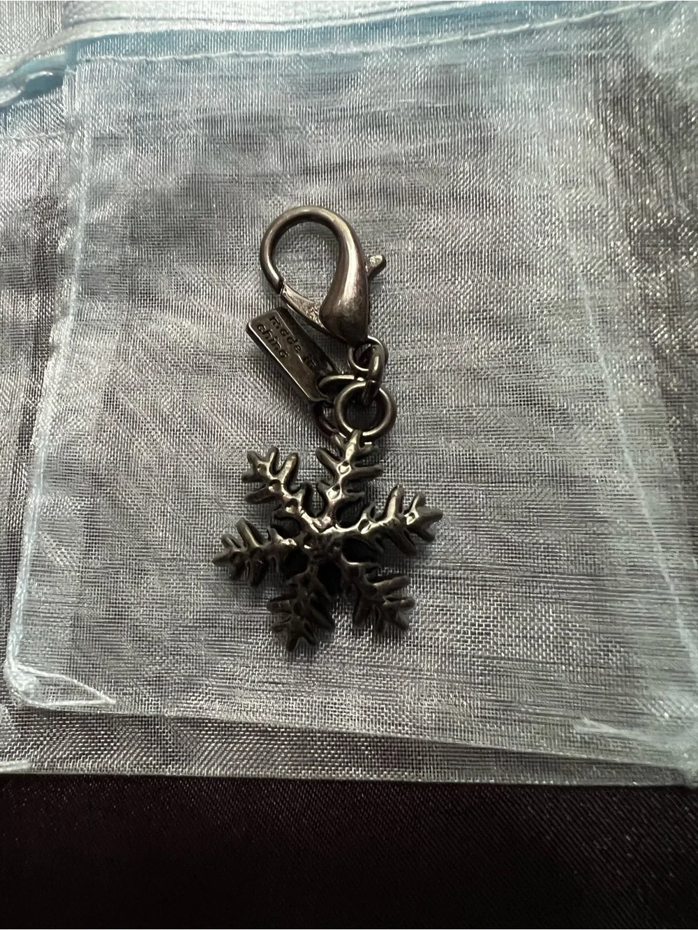 Coach Gun-Metal Style Snowflake Charm